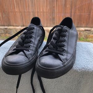 black leather converse